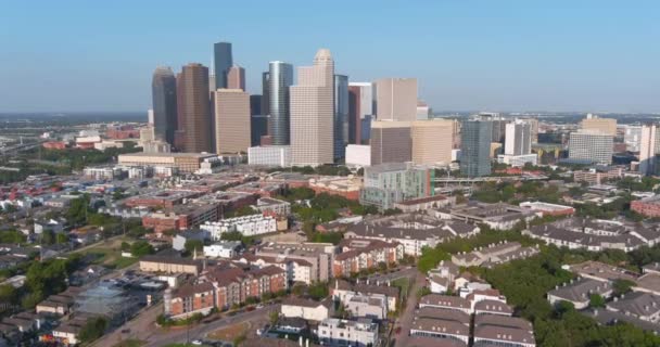 Aerial Downtown Houston Surrounding Area — 图库视频影像