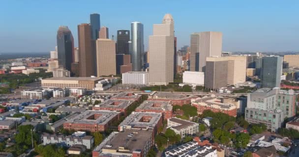 Aerial Downtown Houston Surrounding Area — Stok video