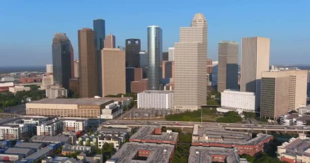 Aerial Downtown Houston Surrounding Area — Stockvideo