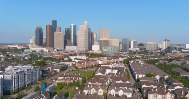 Aerial Downtown Houston Surrounding Area — Stockvideo