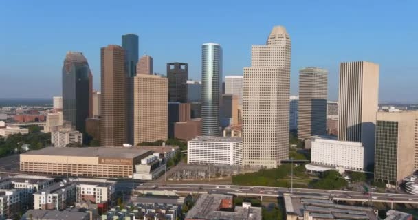 Aerial Downtown Houston Surrounding Area — Stock Video