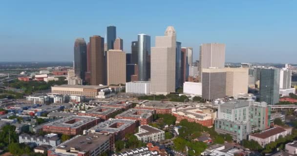Aerial Downtown Houston Surrounding Area — Stockvideo