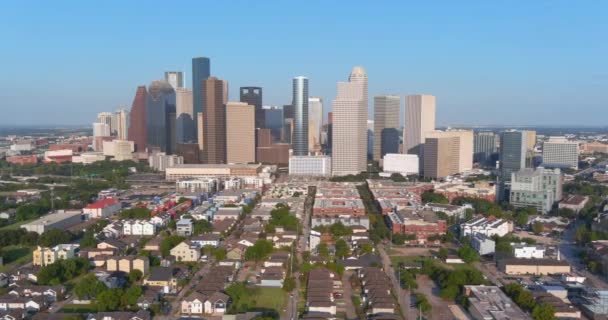 Aerial Downtown Houston Surrounding Area — Vídeo de stock