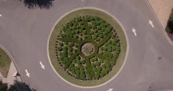 Roundabout Unique Landscaping Spiraling — Vídeo de Stock