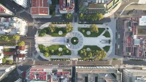 Aerial Drone Top View May Square Buenos Aires Argentina Flying — Video Stock