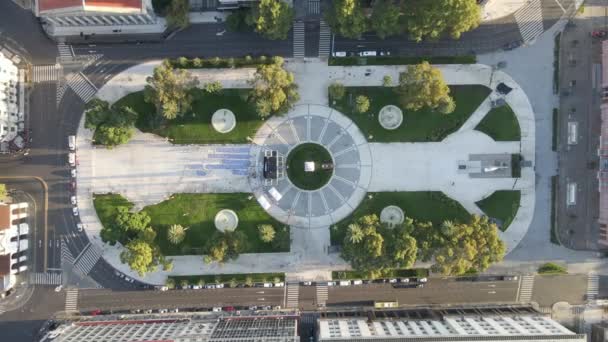 Aerial Drone Top View May Square Buenos Aires Argentina Flying — Stock video