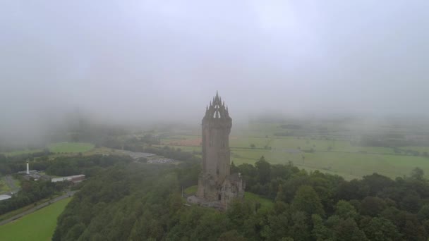 National Wallace Monument Stirling Most Famous Landmark Standing Should Abbey — Video Stock