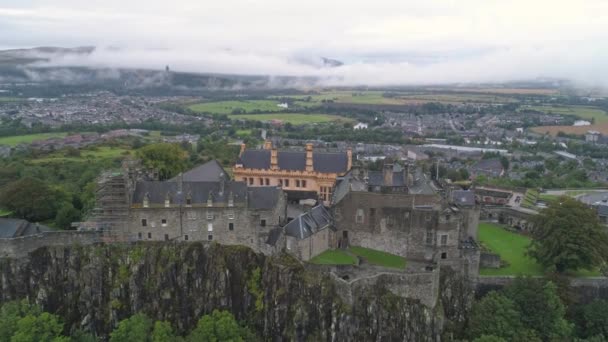 Stirling Castle Stirling Schotland Zat Bovenop Castle Hill Een Van — Stockvideo