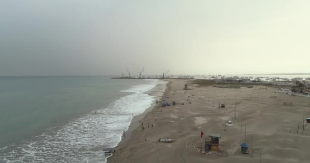 Playa Murcielago Aereal Shot Back Port — Vídeos de Stock