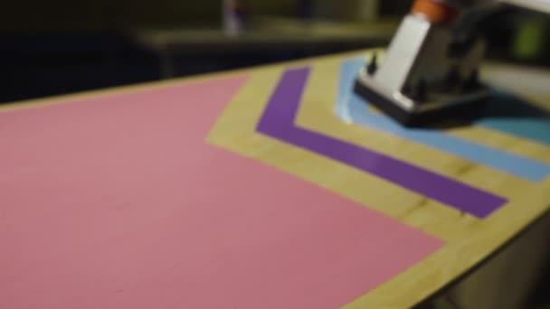 Close Modern Skateboard Design Smooth Slider Inwards Shot Abstract Concept — Stockvideo