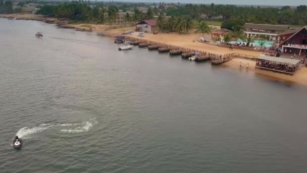 Batı Afrika Gana Daki Aqua Safari Resort Gölünün Insansız Hava — Stok video