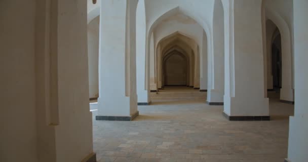 Bukhara City Uzbekistan Kalyan Mosque Column Maze — Stok video