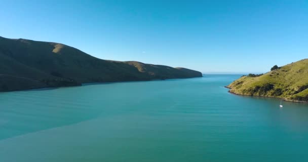 Aerial View Port Levy Maori Settlement Banks Penninsula Canterbury New — 비디오