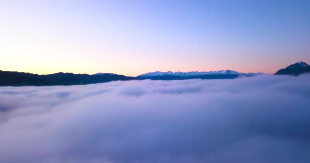 Flying Winter Clouds Beautiful Lake Hawea New Zealand — Wideo stockowe