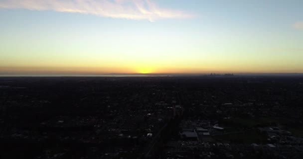 Smooth Accent Melbourne Suburbans City Distance Sun Sets Graceful City — Stok video