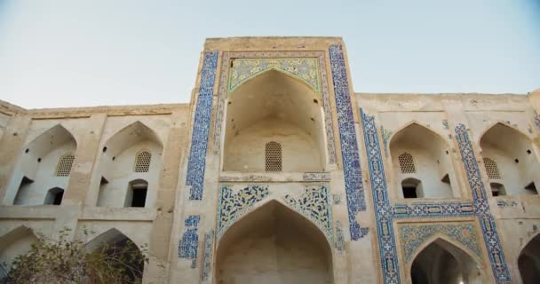 Πόλη Μπουχάρα Ουζμπεκιστάν Αμπντούλ Αζίζ Χαν Μαντράσα Χτίστηκε 1651 Πλακάκια — Αρχείο Βίντεο