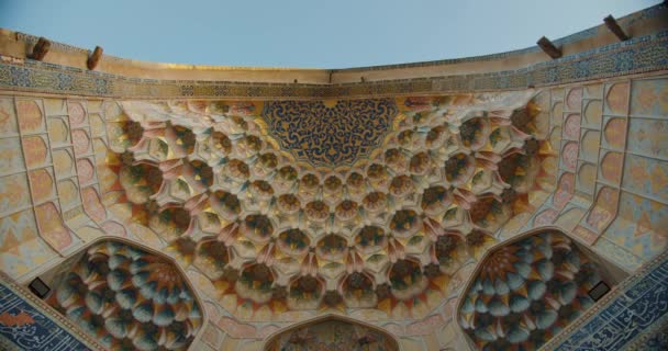 Bukhara City Uzbekistan Abdul Aziz Khan Madrassa Built 1651 Tiles — Stockvideo