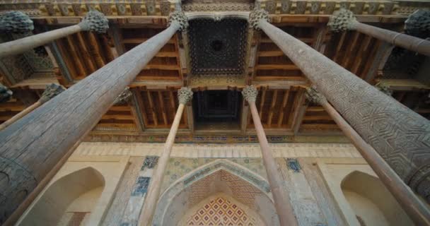 Bukhara Uzbekistan Bolo Hauz Mosque Built 1718 Small Minaret Lovely — Stock videók