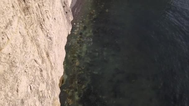 Old Harry Rocks Cliff Geologic Formation Dorset County England Aerial — Video