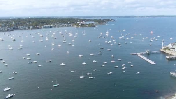 Boats Yachts Water Surface Marblehead Harbor New England Massachusetts American — Wideo stockowe