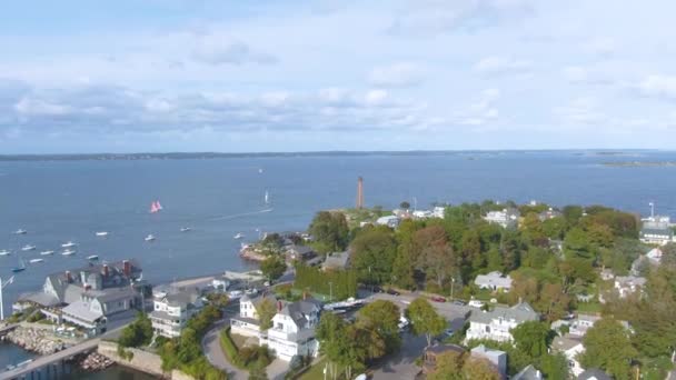 Panoramic View Marblehead Neck Marblehead Harbor Town Marblehead Massachusetts Usa — Vídeo de Stock