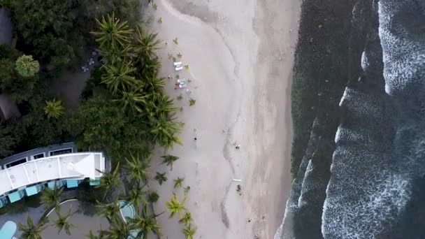Top Birds Eye Aerial Drone View Fancy Resort Hotel Sayulita — 图库视频影像