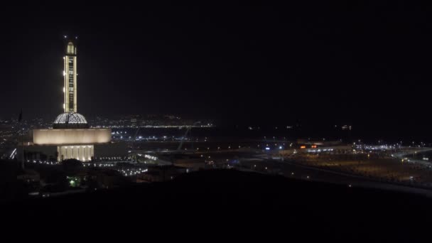 East Coast Algiers District Night Infront Great Mosque Algeria — 비디오