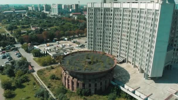 Aerial View Abandoned Soviet Building Lviv Ukraine — Stok video