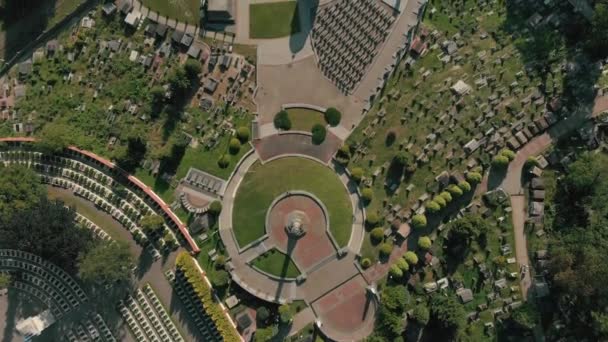 Scenic Aerial View Cemetery Graveyard Lviv Ukraine Memorial Memory Fallen — Stok video