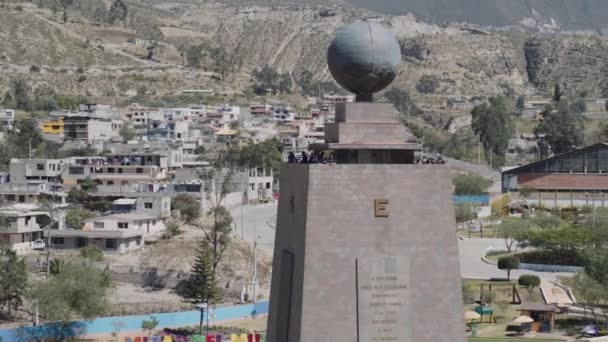 Monumento Mitad Del Mundo Toma Aerea Halaf World Monument Aereal — Stok video