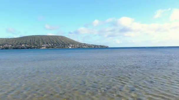 Скольжение Над Океаном Району Портлок Бич Острове Оаху Гавайи — стоковое видео
