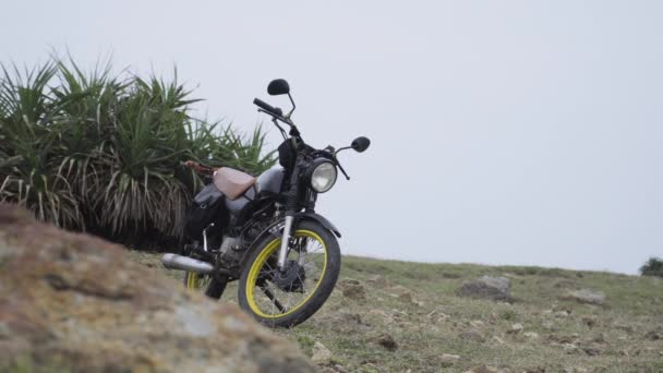 Parked Beautiful Motorbike Coastal Region Vietnam Static View — Video