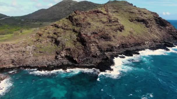Drone Parallax Ocean Sea Cliffs Highway Background — Stock videók