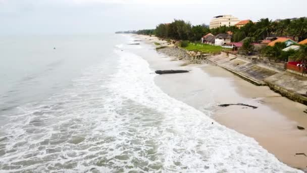 Rapidly Decreasing Beach Vietnam Mui Due Global Warming Crisis World — Vídeo de stock