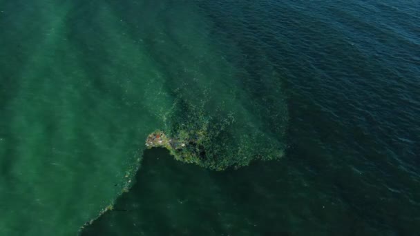 Plastic Garbage Floating Ocean Waves Vietnam Coastline — ストック動画