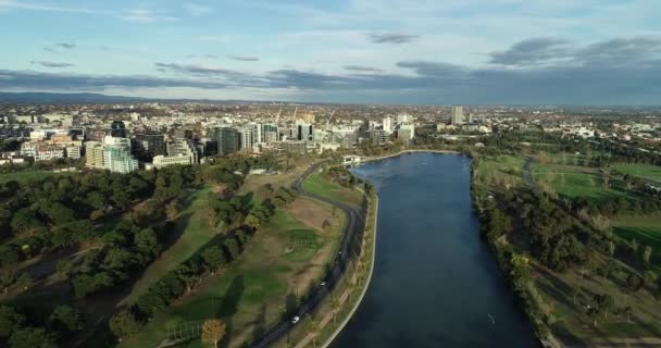 Hyperlapse Approach Albert Park Lake Melbourne Australia — Vídeos de Stock