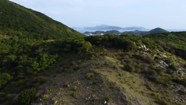 Aerial Revealing Shot Showing Binh Hung Island Green Mountains Vietnam — 图库视频影像