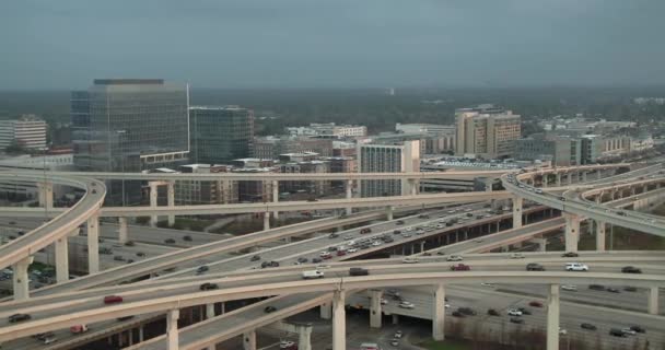 Aerial Cars West Freeway Houston Texas — Stockvideo