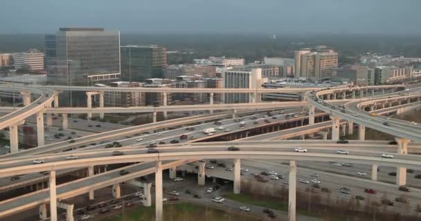 Aerial Cars West Freeway Houston Texas — Stockvideo