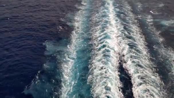 Стріляв Тилу Крейсера Середземне Море Руховий Слід Можна Побачити Воді — стокове відео