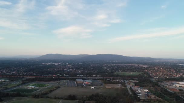 Smooth Aerial Approach Looking Mount Dandenong Eastlink Highway Other Facilities — Vídeos de Stock