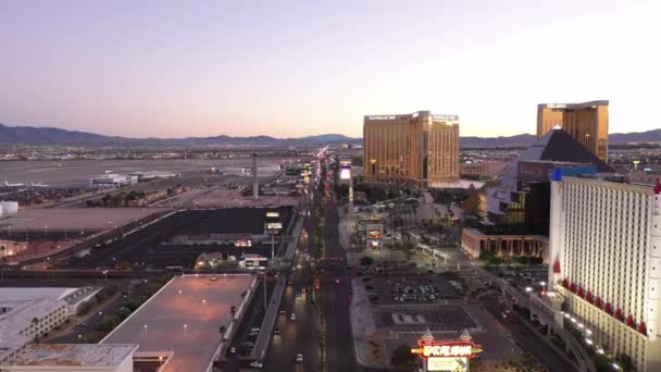 Aerial Drone Shot South Side Las Vegas Strip — Stockvideo