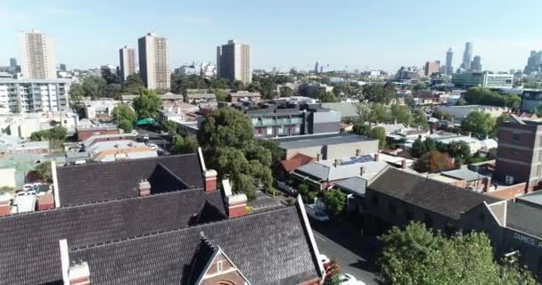 Drone Monter Révéler Melbourne Montrant Les Anciennes Zones Origine Des — Video