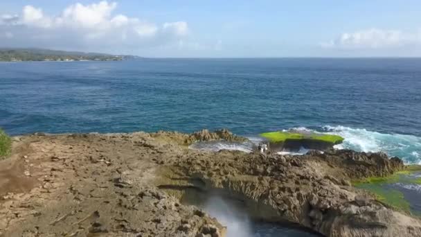 Perfect Aerial View Flight Fly Forwards Drone Shot Big Ocean — Video