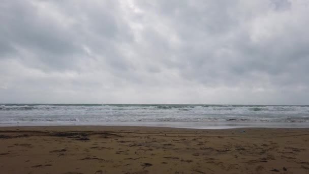 Dramatic Slowly Sinking Footage Dead Turtle Beach Dramatic Clouds Sky — ストック動画