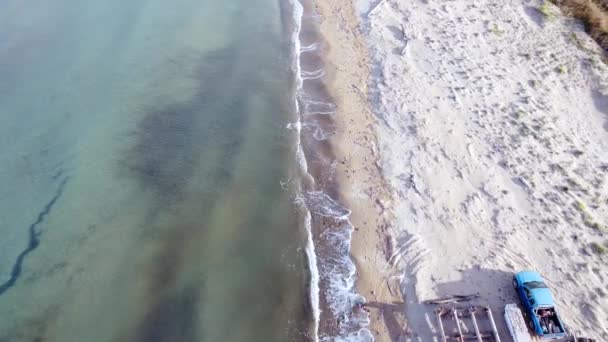 Breathtaking Aerial View Flight Fly Backwards Drone Footage Natural Sand — Stock video