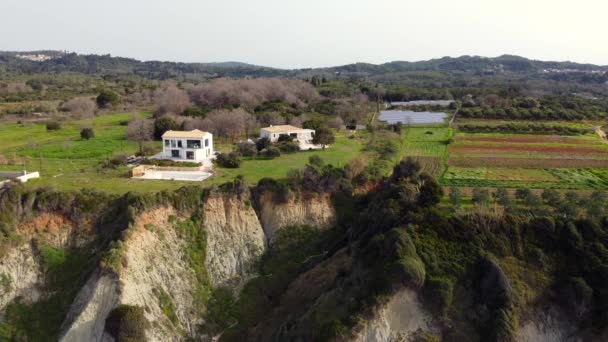 Wonderful Aerial View Flight Fly Forwards Drone Footage Luxury Villa — Stock video
