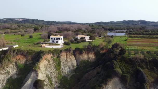 Breathtaking Aerial View Flight Panorama Overview Drone Footage Luxury Villa — Vídeo de stock