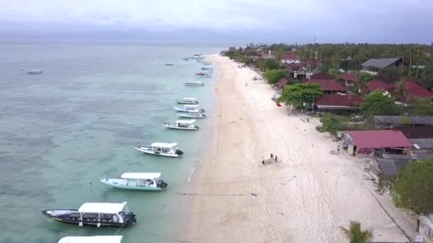 Amazing Aerial View Flight Slowly Sinking Drone Footage Coastline Fishing — Stockvideo