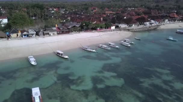 Calmer Aerial View Flight Panorama Overview Drone Footage Dream Beach — Stockvideo